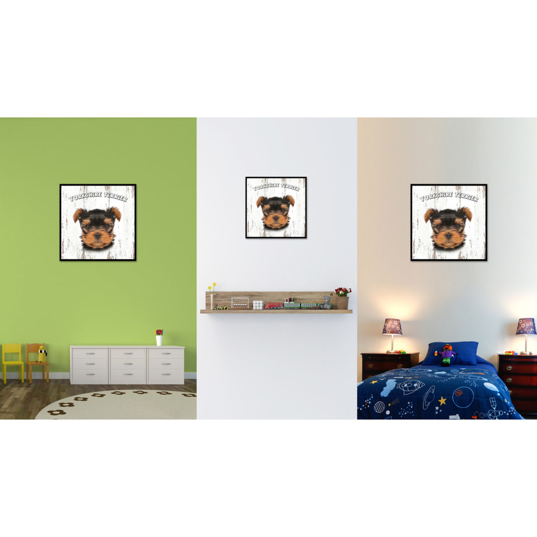 Yorkshire Terrier Dog Canvas Print with Picture Frame Gift  Wall Art Decoration Image 2