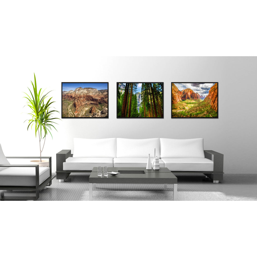 Yosemite Waterfalls Landscape Photo Canvas Print Pictures Frame  Wall Art Gifts Image 2