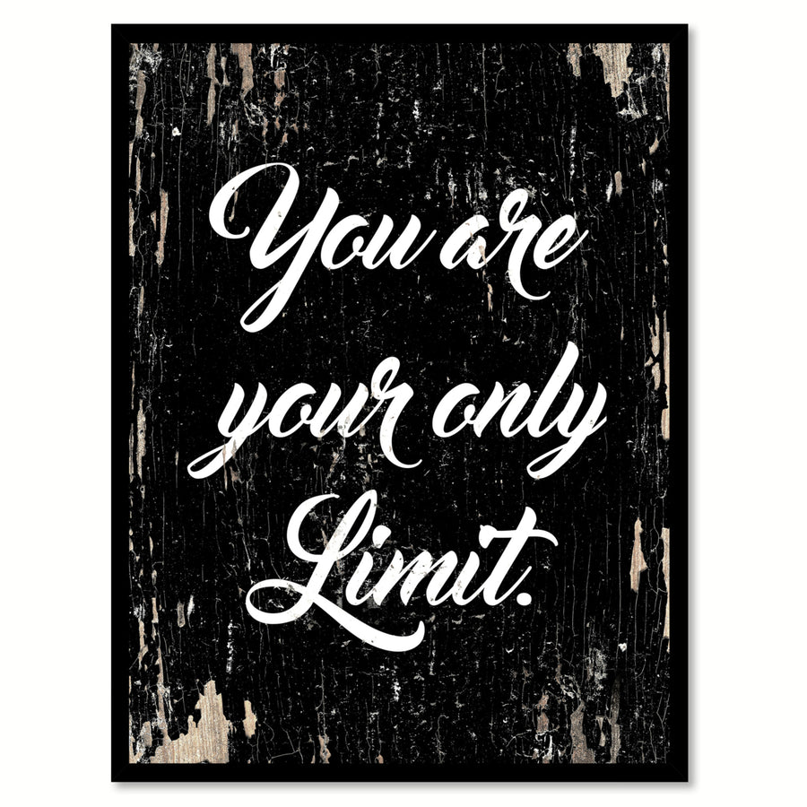 You Are Your Only Limit Saying Canvas Print with Picture Frame  Wall Art Gifts Image 1