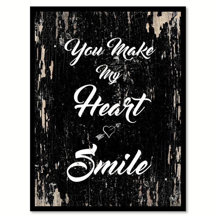 You Make My Heart Smile Saying Canvas Print with Picture Frame  Wall Art Gifts Image 1