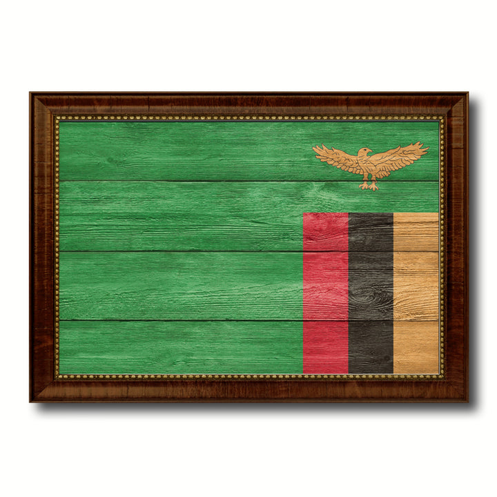 Zambia Country Flag Texture Canvas Print with Custom Frame  Gift Ideas Wall Decoration Image 1