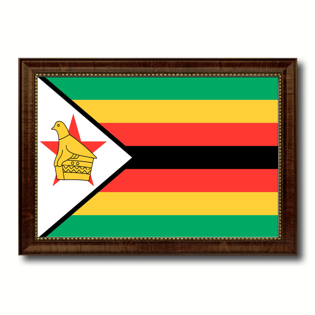 Zimbabwe Country Flag Canvas Print with Picture Frame  Gifts Wall Image 1