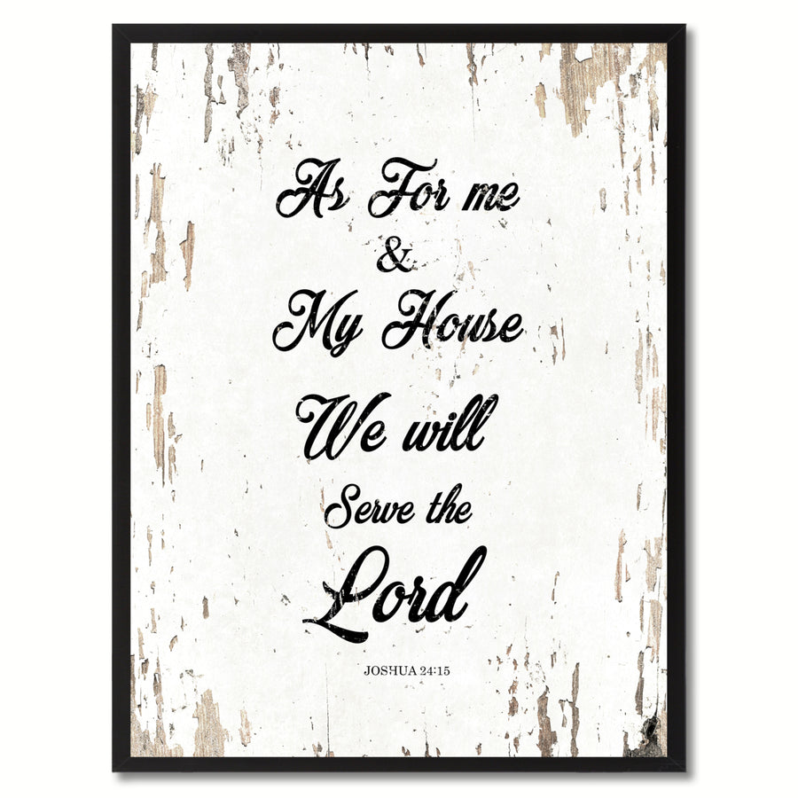 As For Me and My House We Will Serve The Lord - Joshua 24:15 Saying Canvas Print with Picture Frame  Wall Art Gifts Image 1