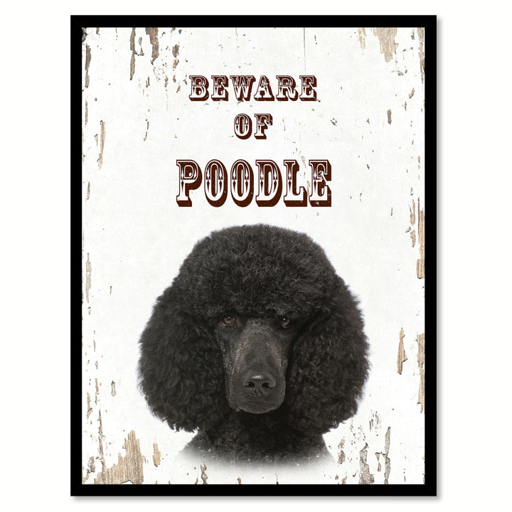 Beware of Poodle Dog Sign Gifts Canvas Print  Picture Frames Wall Art Image 1