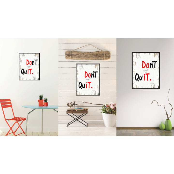 Dont Quit Motivation Saying Canvas Print with Picture Frame  Wall Art Gifts Image 2
