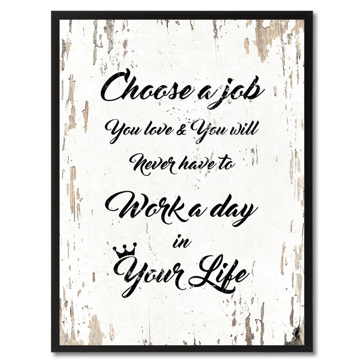 Choose A Job Saying Canvas Print with Picture Frame  Wall Art Gifts Image 1