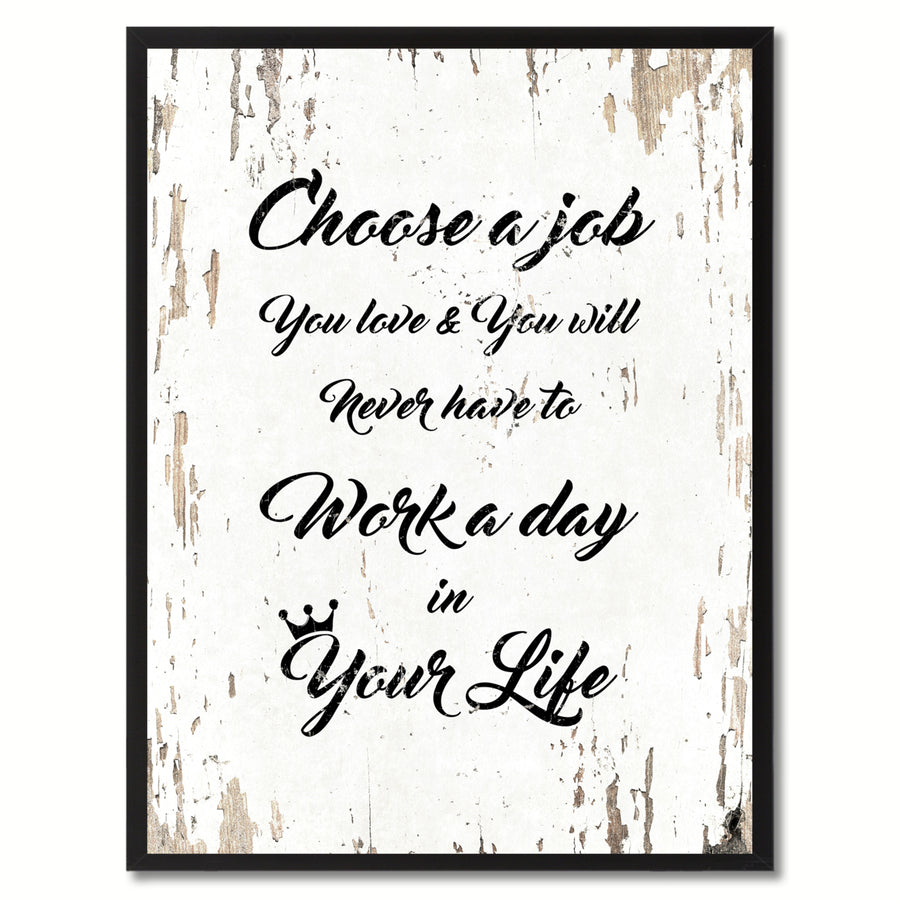 Choose A Job Saying Canvas Print with Picture Frame  Wall Art Gifts Image 1