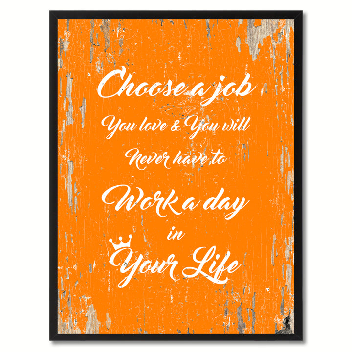 Choose A Job Saying Canvas Print with Picture Frame  Wall Art Gifts Image 1