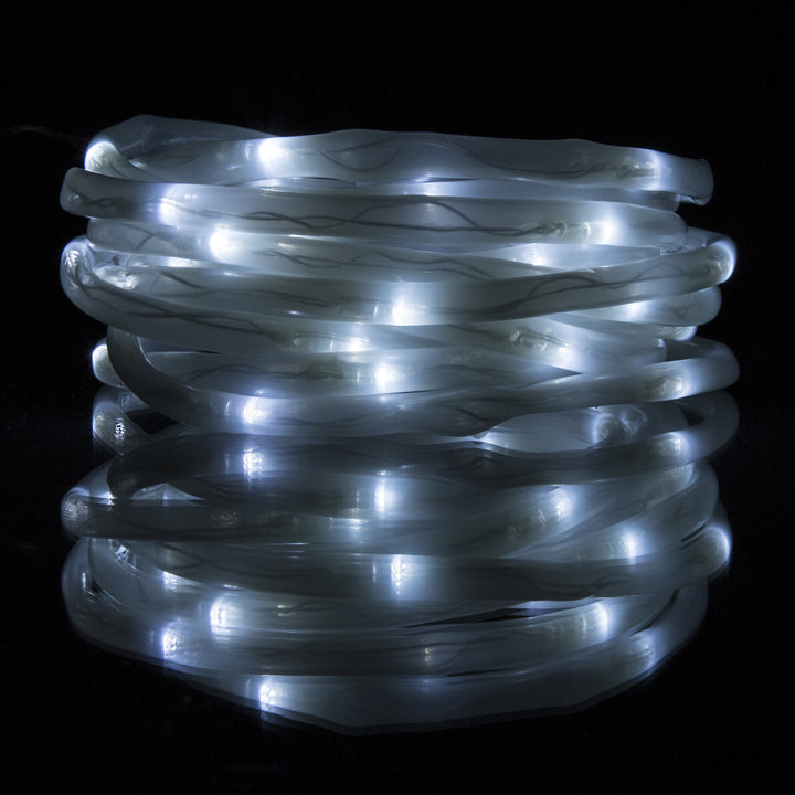 Pure Garden Solar LED Rope Light 32ft 100 White Lights Outdoor Indoor Decoration Image 3