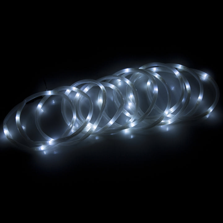 Pure Garden Solar LED Rope Light 32ft 100 White Lights Outdoor Indoor Decoration Image 5