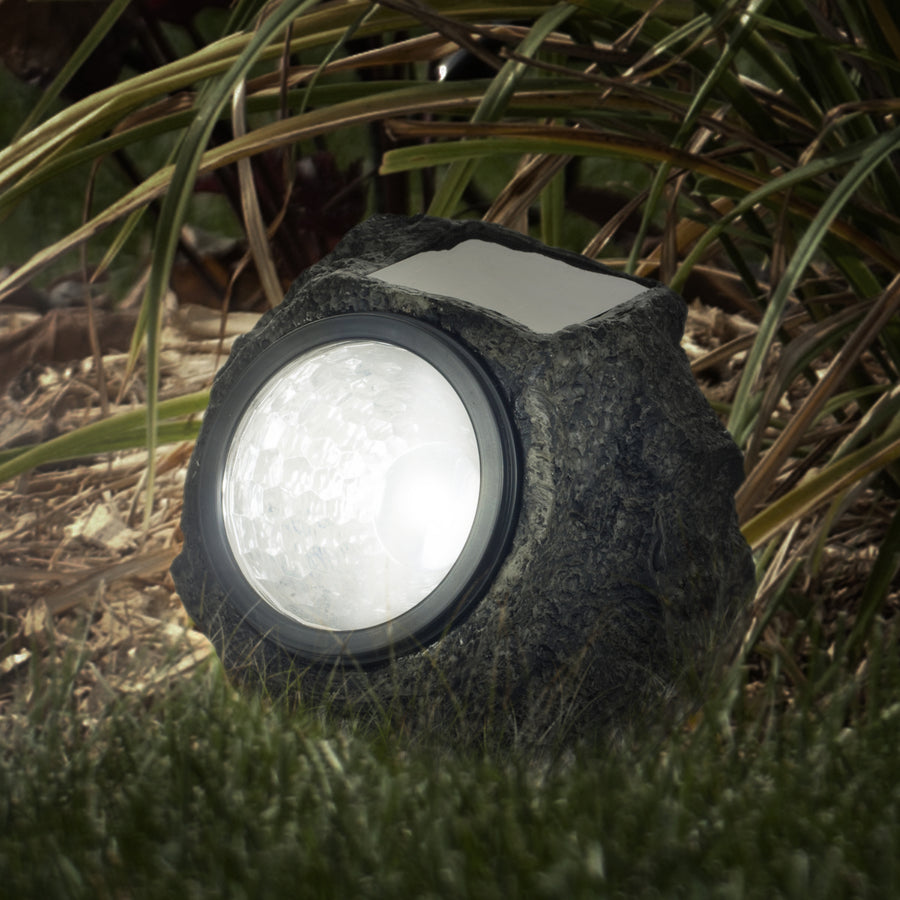 Pure Garden LED Solar Rock Landscaping Lights - Set of 4 Image 1