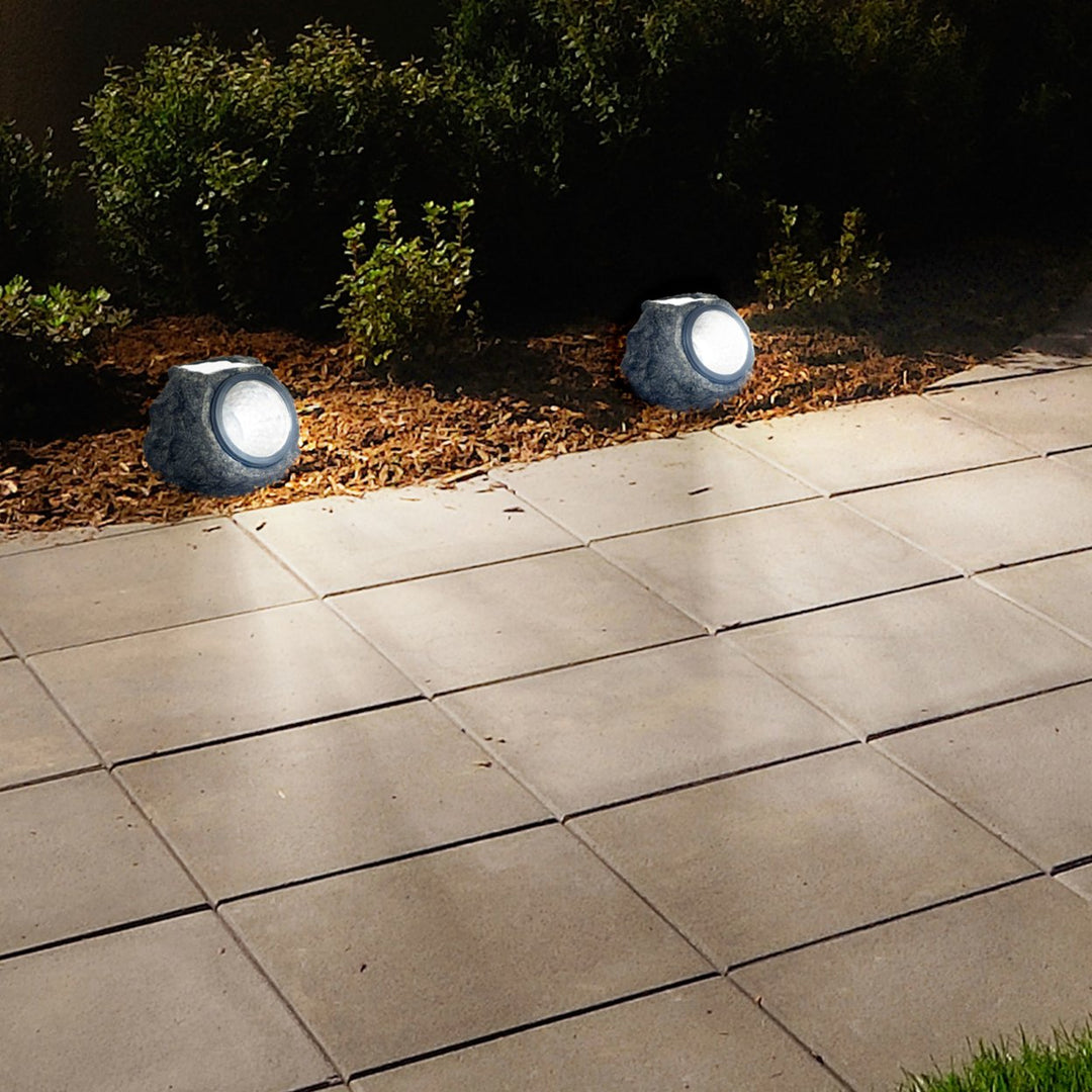 Pure Garden LED Solar Rock Landscaping Lights - Set of 4 Image 2