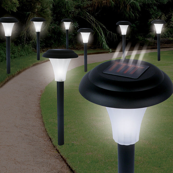 Cordless Solar Outdoor Accent Lights Set of 8 LED Rechargeable Garden Pathway Image 2