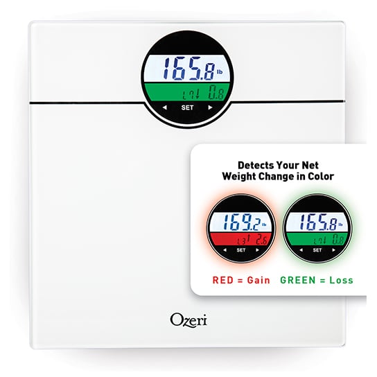 Ozeri WeightMaster Digital Scale 400 lbs BMI Weight Change Detection Glass Image 2