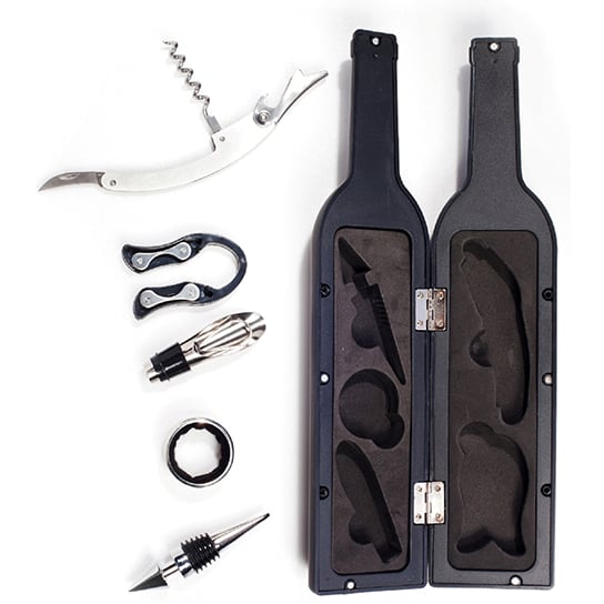 Ozeri 5-Piece Wine Bottle Corkscrew Accessory Set Stainless Steel Kitchen Tools Image 5