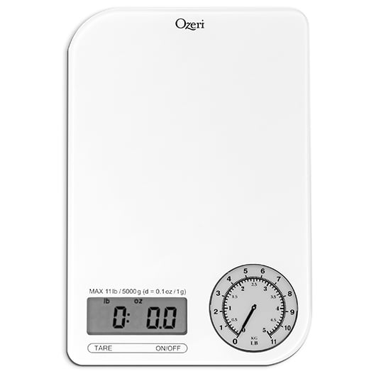 Ozeri Rev Digital Kitchen Scale Electro-Mechanical Display 5000g 11lbs Tare Image 3