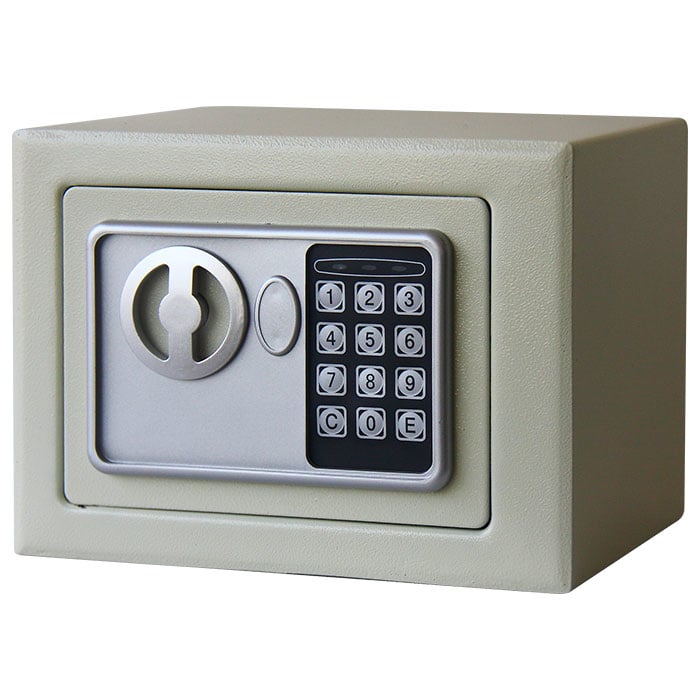 Stalwart Digital Security Safe Box Grey Compact Steel Lock Box with Keypad Image 1