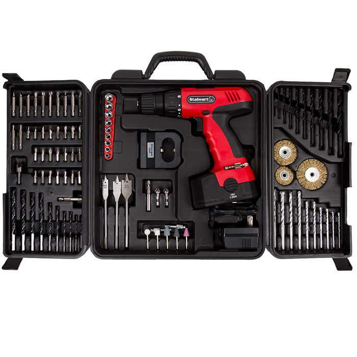Stalwart 18V Cordless Drill Set - 89 pcs 3/8 inch Keyless Chuck Rechargeable Image 2