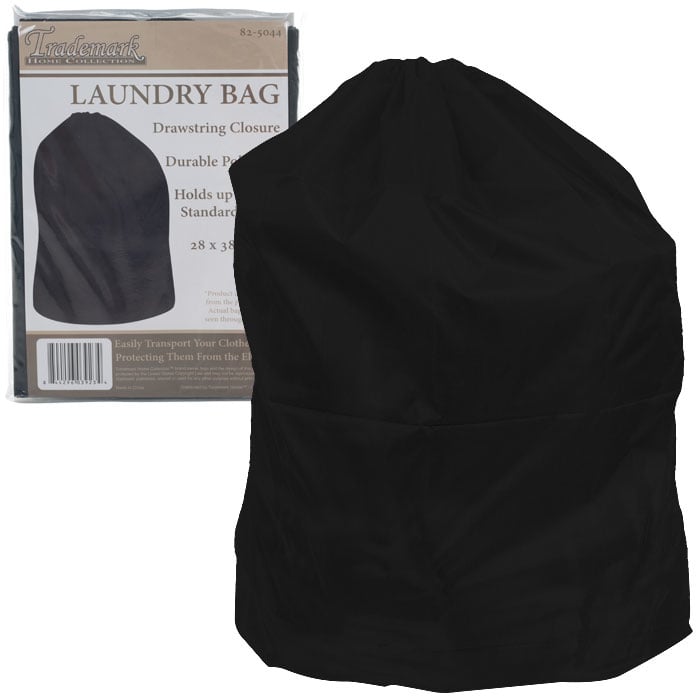 Heavy Duty Jumbo Nylon Laundry Bag Black 28x38 Inches Rip Tear Resistant Image 1