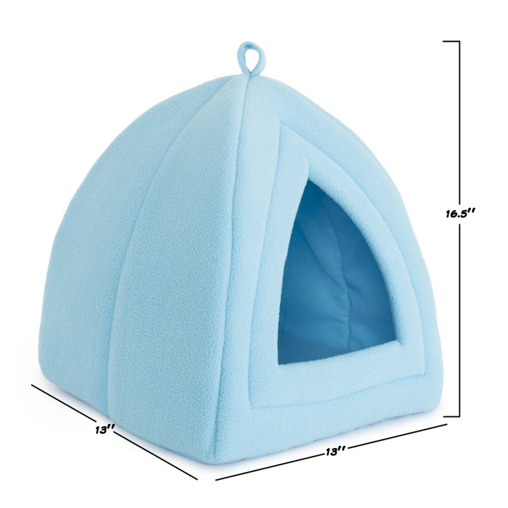 Blue Cat Tent Igloo Cave with Removable Pillow for Bed Helps Cat Feel Safe and Comfy Image 3