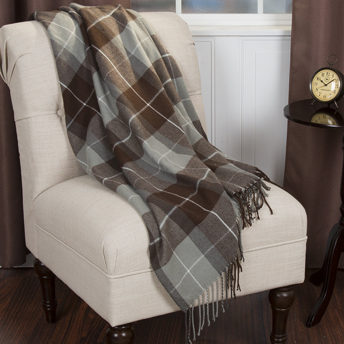 Lavish Home Cashmere-Like Blanket Throw - Brown Image 1
