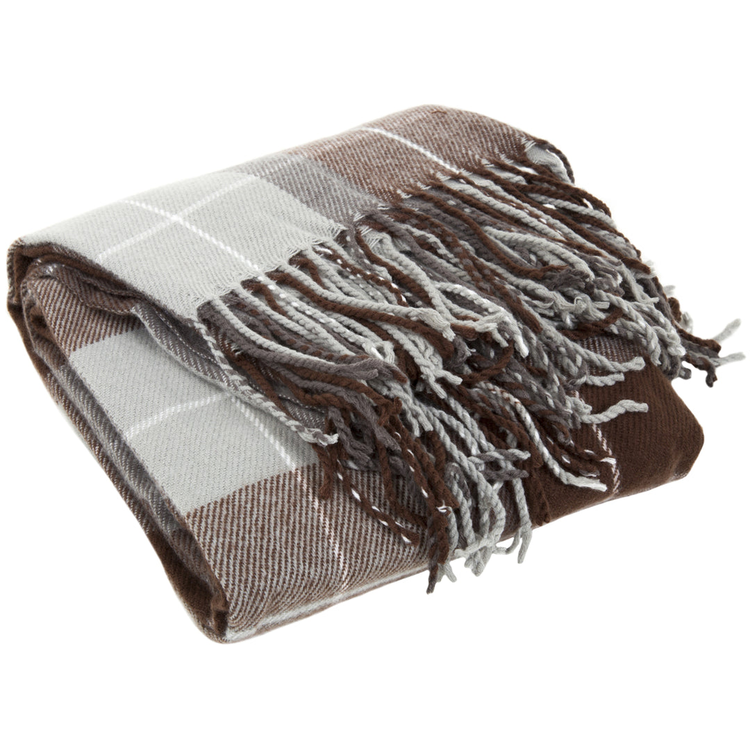 Lavish Home Cashmere-Like Blanket Throw - Brown Image 2