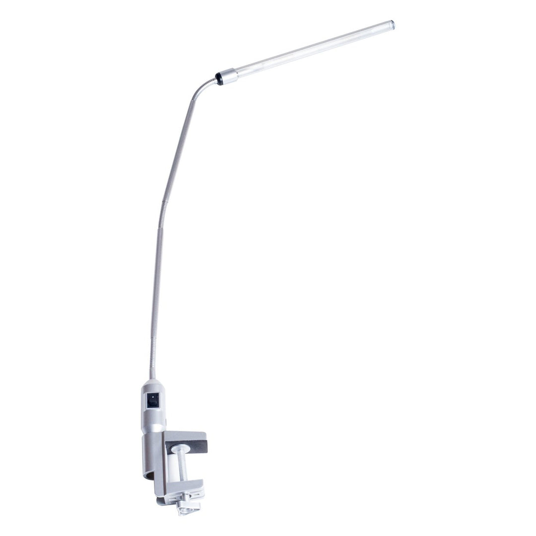 Lavish Home LED Clamp Desk Lamp Silver Adjustable Energy Efficient Flexible Neck Image 3