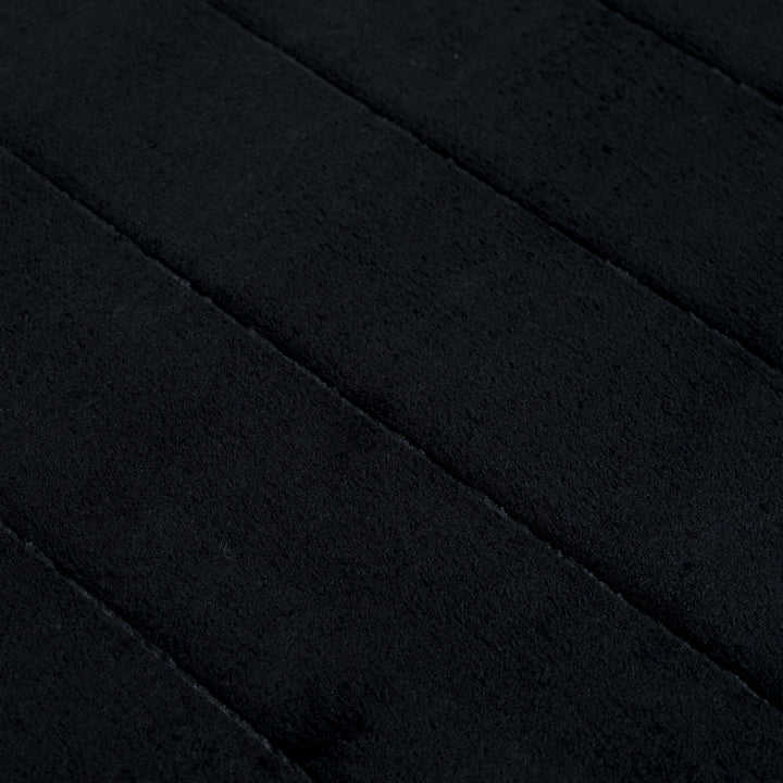 Lavish Home Memory Foam Striped Extra Long Bath Mat - Black - 24x60 Image 4
