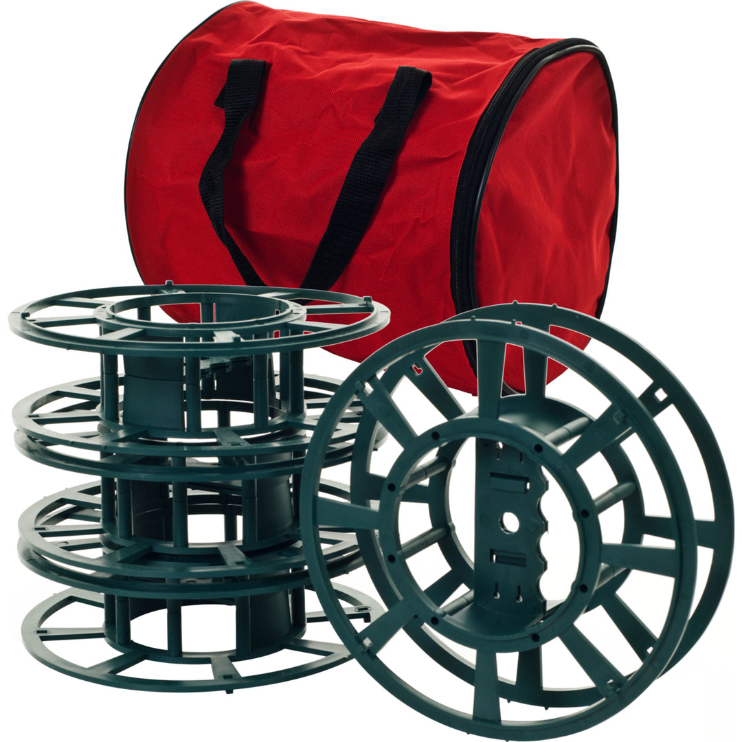 Set of 4 Extension Cord or Christmas Light Reels with Bag Image 1