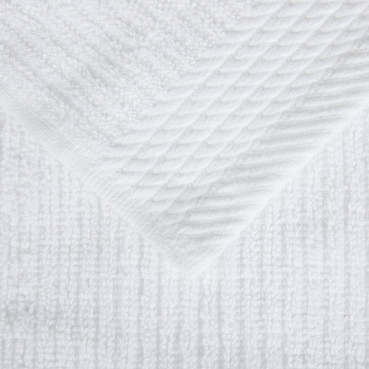 Lavish Home Ribbed 100% Cotton 10 Piece Towel Set - White Image 4