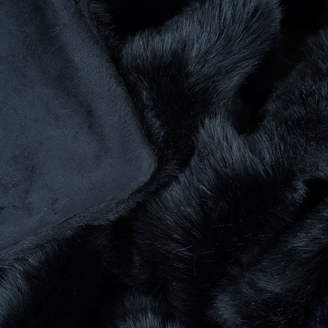 Lavish Home Luxury Long Haired Faux faux Throw - Black Image 4