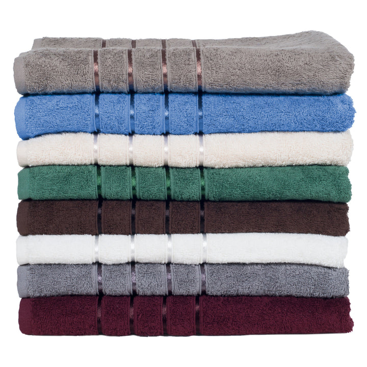 Lavish Home 8 Piece Cotton Plush Bath Towel Set Bone 100 Percent Cotton 650 GSM Image 4