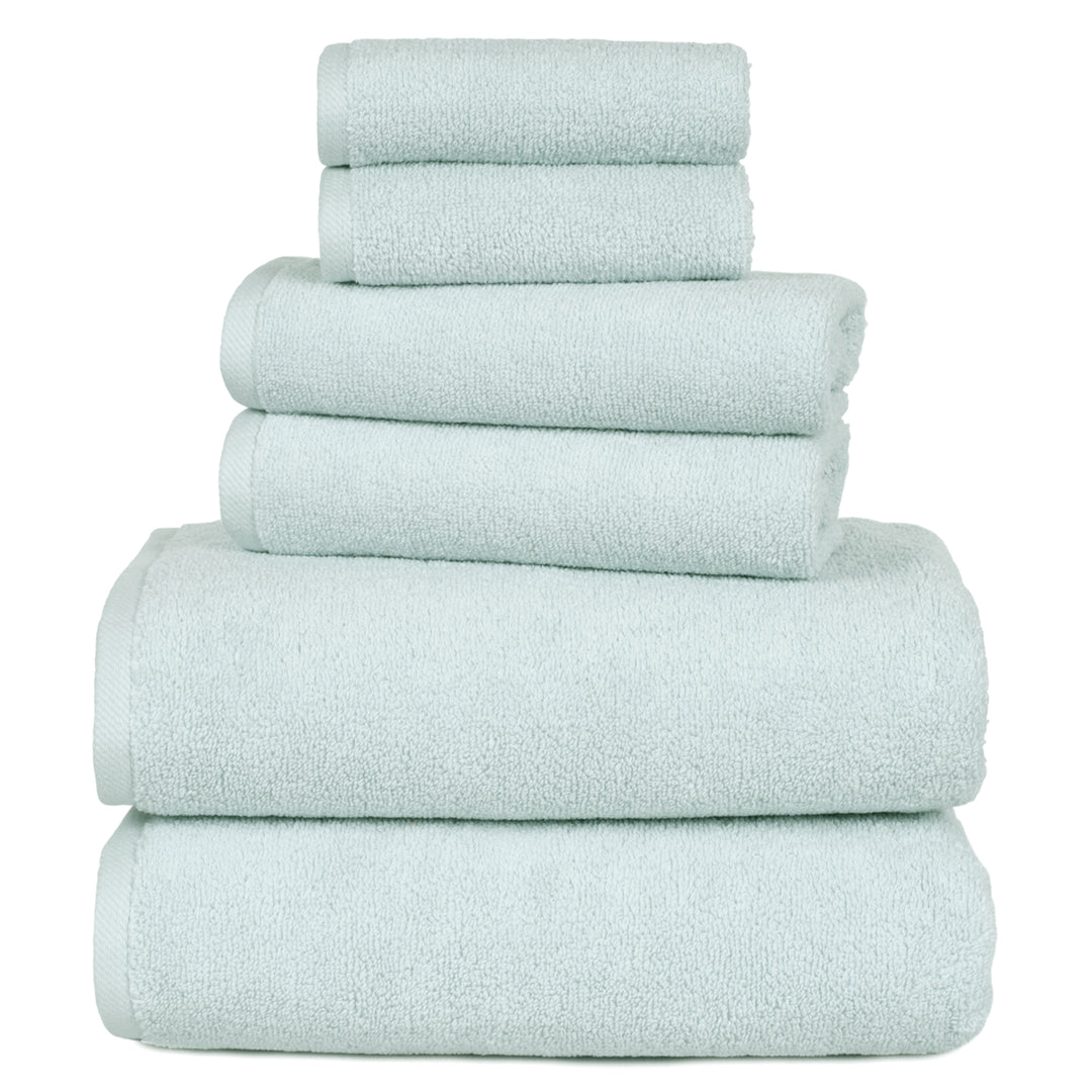 Lavish Home 100% Cotton Seafoam Towel Set 6 Piece Zero Twist 625 GSM Soft Absorbent Image 3