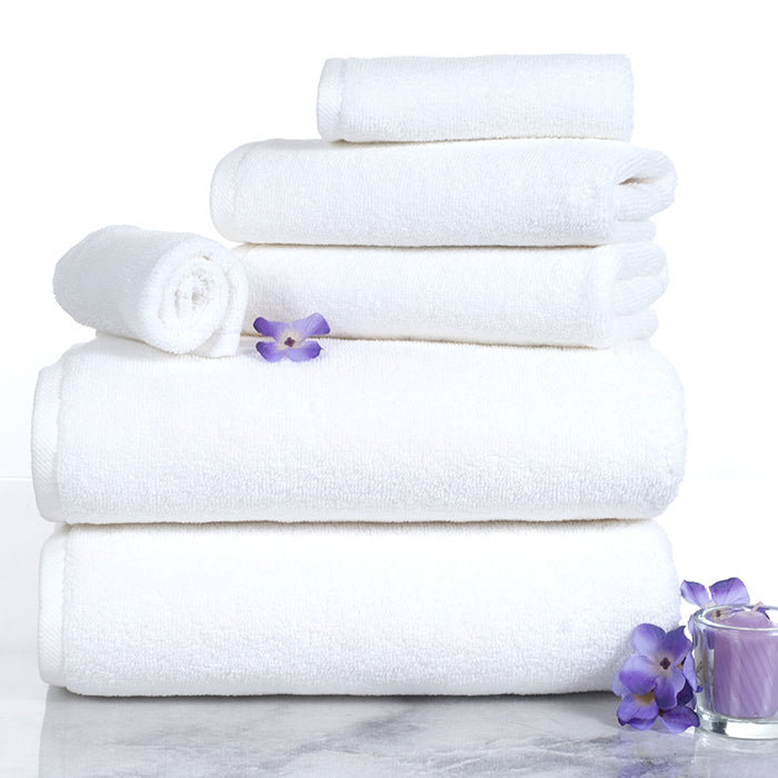 Lavish Home 100% Cotton White Zero Twist Towel Set 6 Piece 625 GSM Soft Absorbent Image 1