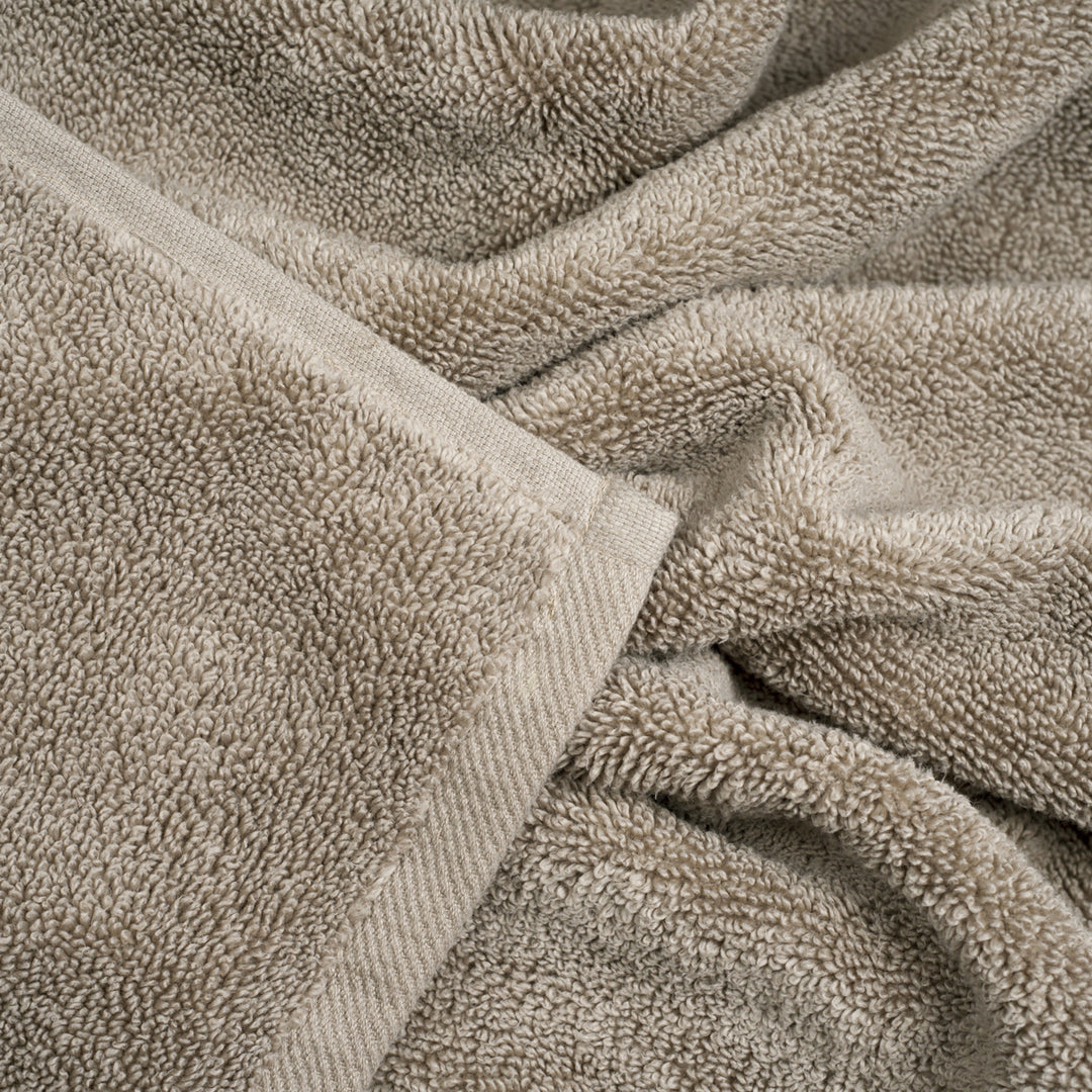 Lavish Home 100% Cotton Zero Twist Towel Set Taupe 6 Piece 625 GSM Soft Absorbent Image 4