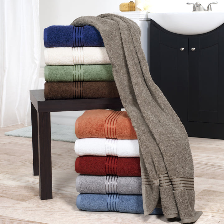 Lavish Home 100% Cotton Hotel Towel Set 6 Piece Chocolate Soft Absorbent 625 GSM Image 4