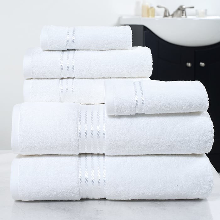 Lavish Home 100% Cotton Hotel Towel Set White 6 Piece Soft Absorbent 625 GSM Image 1