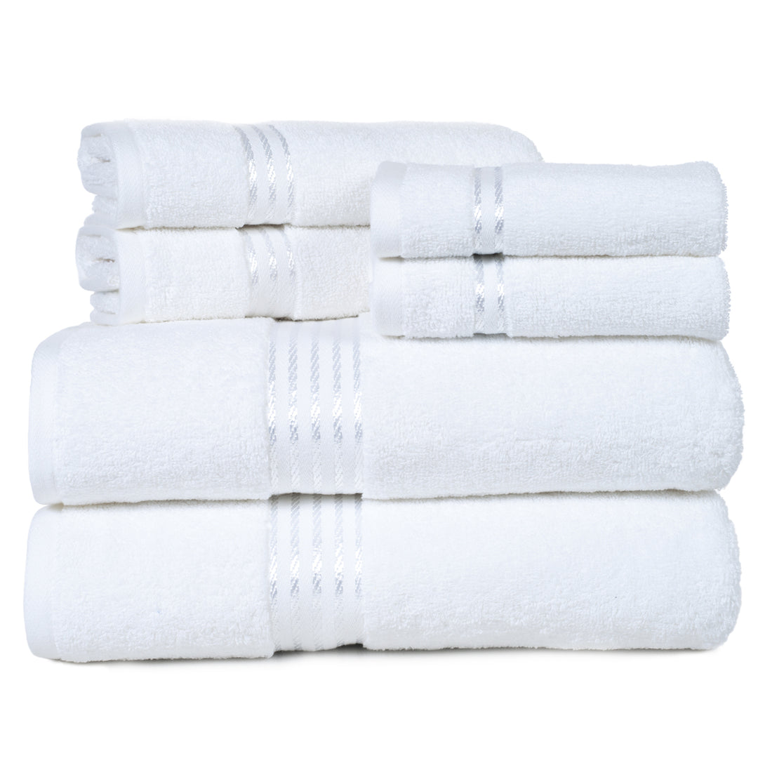 Lavish Home 100% Cotton Hotel Towel Set White 6 Piece Soft Absorbent 625 GSM Image 3