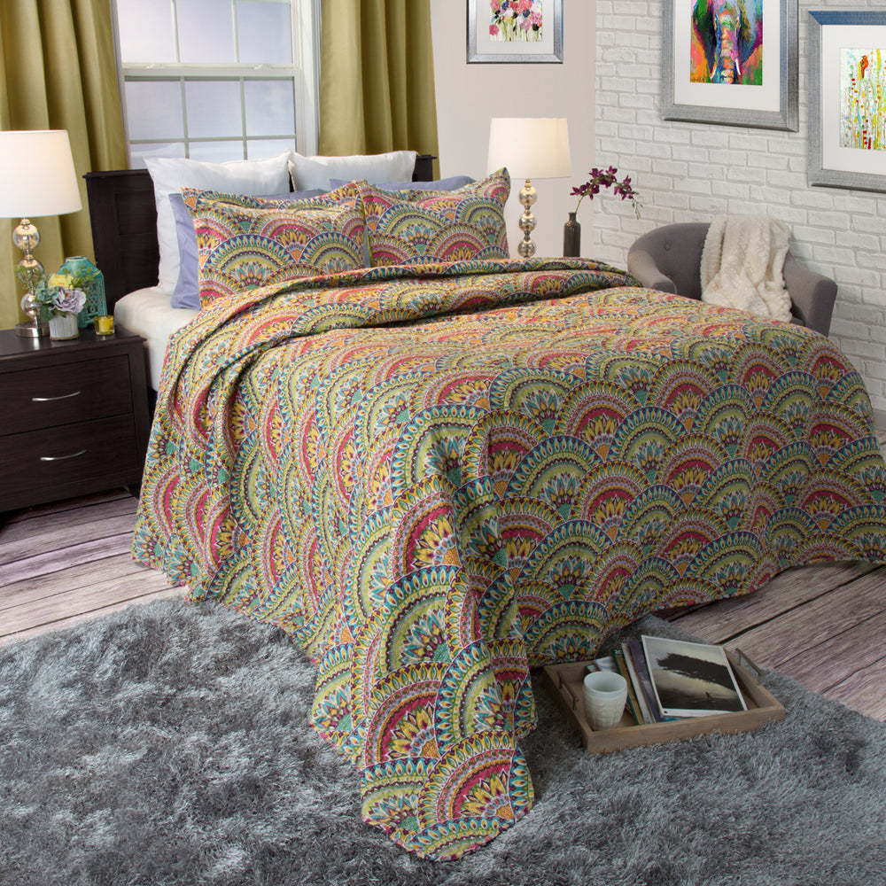 Lavish Home Melanie Quilt 3 Piece Set - Full/Queen Image 2