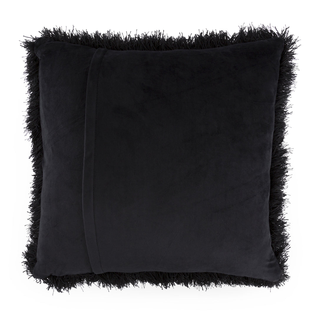 Lavish Home Shag Oversized Accent ThrowPillow 23"x23" - Black Image 4