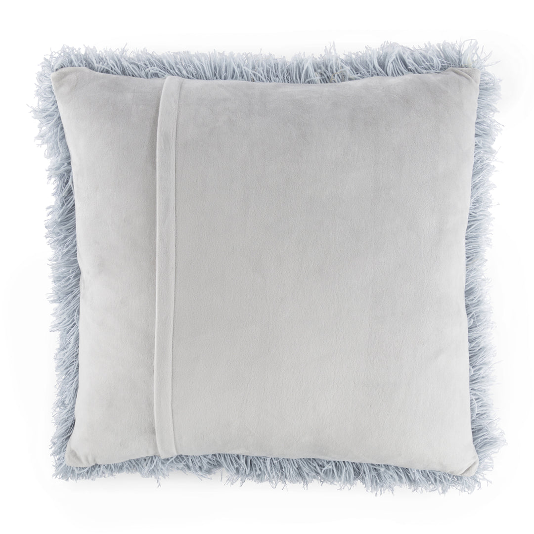 Lavish Home Shag Oversized Huge Accent Throw Pillow 23 x 23 Inches - Blue Image 4