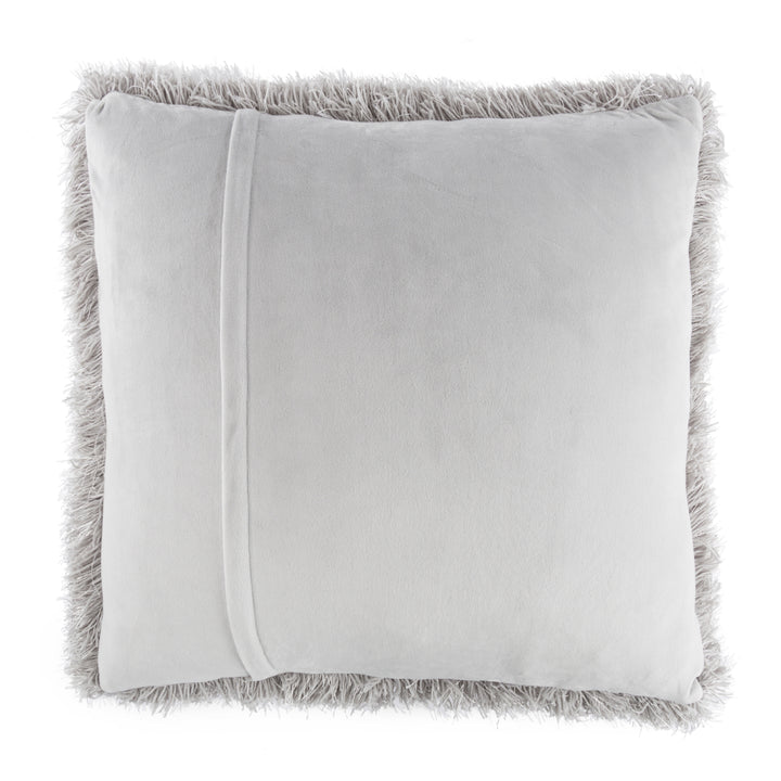 Lavish Home Shag Huge Accent Throw Oversized Pillow 23"x23" - Grey Image 4