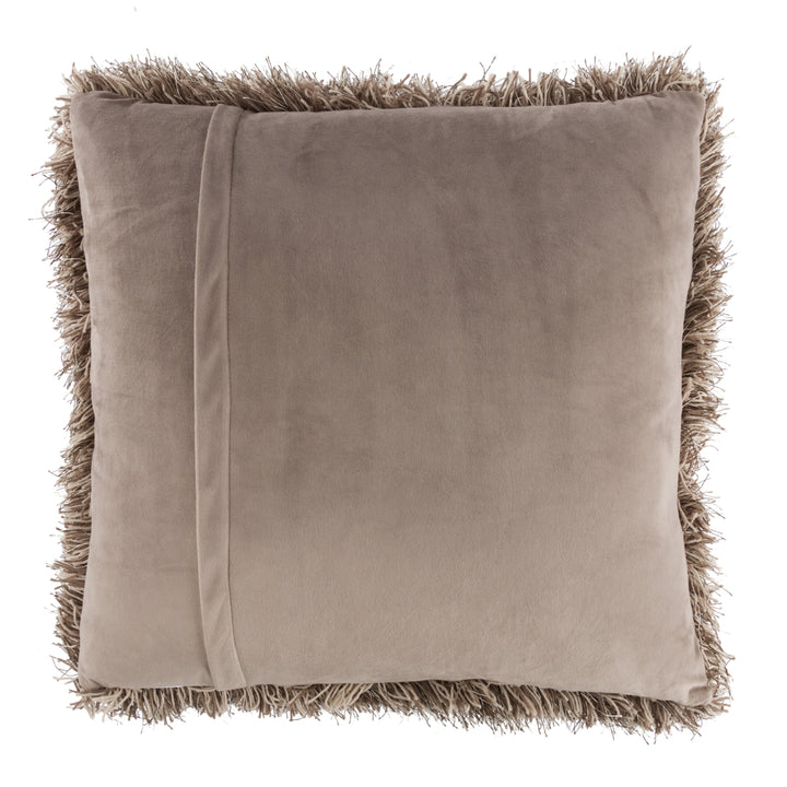 Lavish Home Oversized Shag Floor Pillow 23x23 Mocha Soft Polyester Cushion Image 4