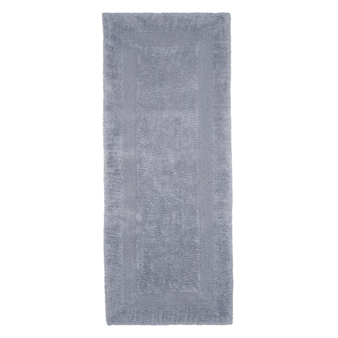 Lavish Home 100% Cotton Reversible Long Bath Rug - Silver - 24x60 Image 4