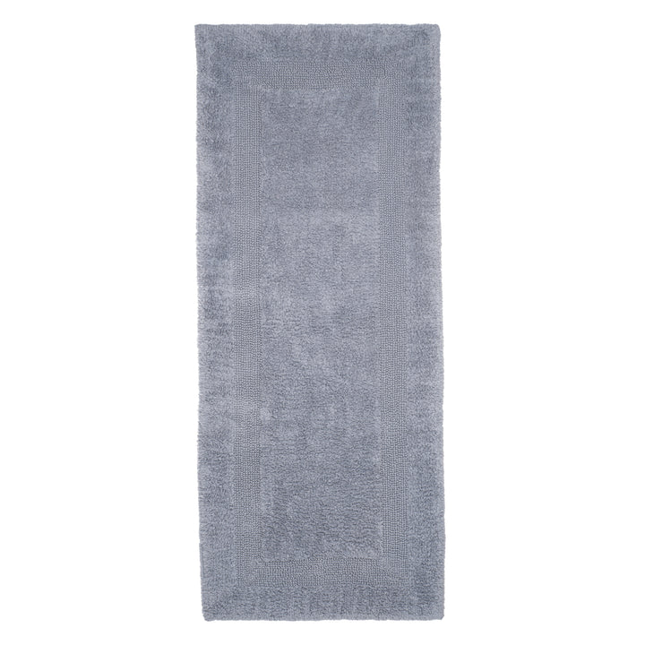 Lavish Home 100% Cotton Reversible Long Bath Rug - Silver - 24x60 Image 4