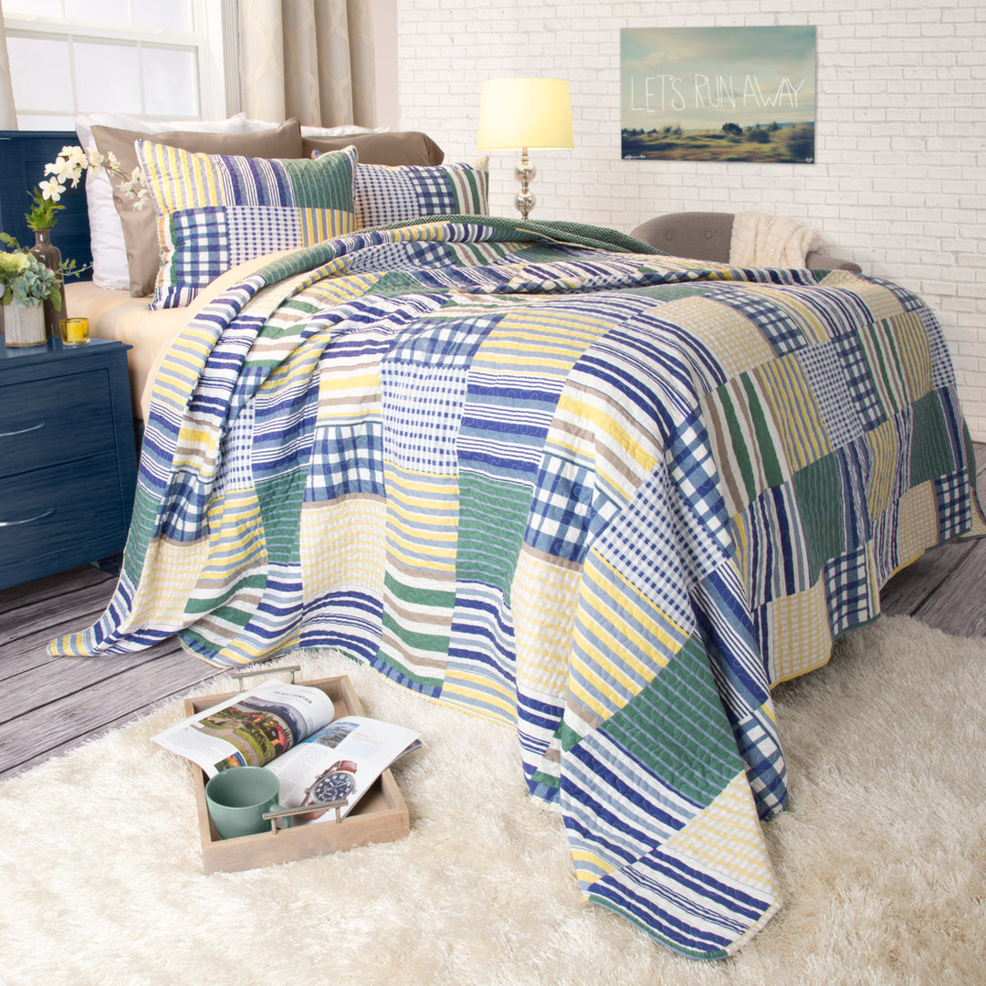 Lavish Home Lynsey 3 Piece Quilt Set - King Image 2