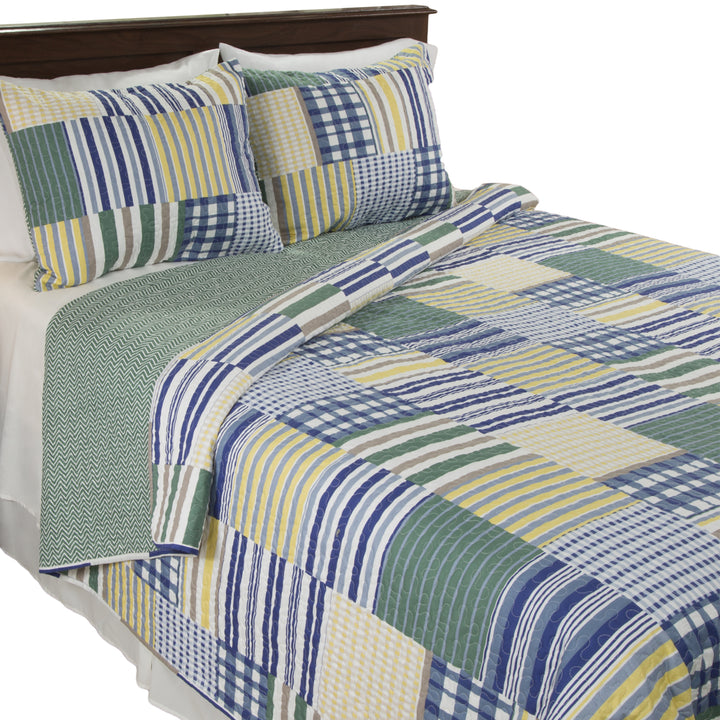 Lavish Home Lynsey 3 Piece Quilt Set - King Image 3