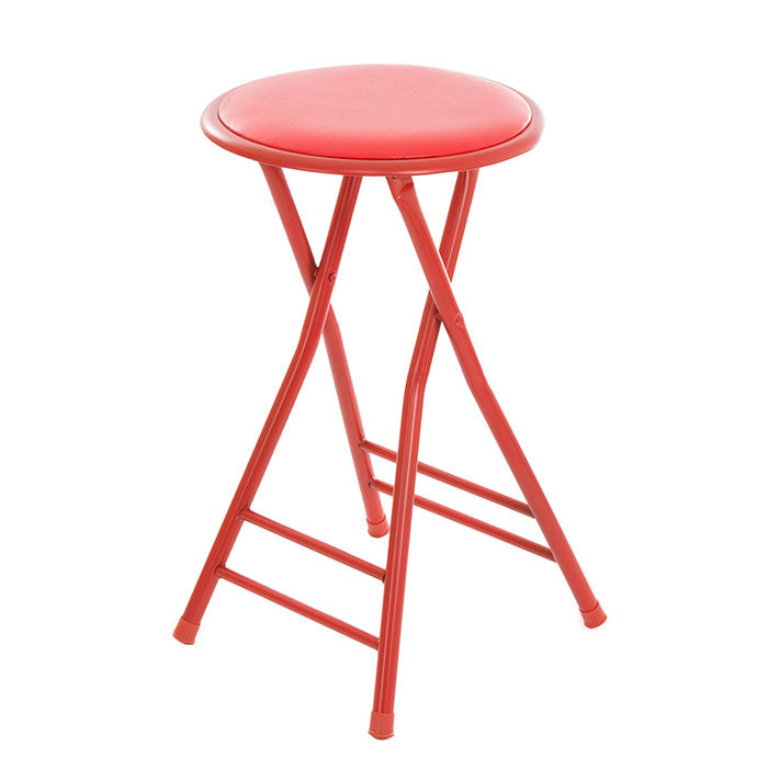 Folding Stool  Heavy Duty 24-Inch Collapsible Padded Round Stool with 300 Pound Limit Image 1