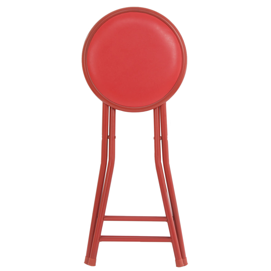Folding Stool  Heavy Duty 24-Inch Collapsible Padded Round Stool with 300 Pound Limit Image 3