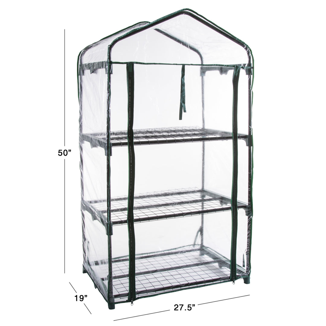 Pure Garden 3 Tier Mini Greenhouse with Cover 27.5 x 19 x 50 inches Image 3